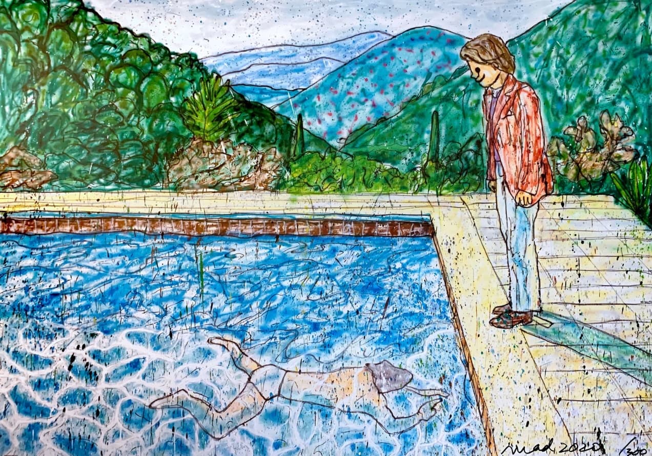 Portrait of an Artist (Pool with Two Figures) Il (inspired by David Hockney)_P